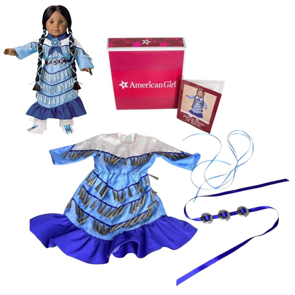American Girl Kaya Doll Jingle Dress Concho Belt Hair Ribbons Pamphlet Pow Wow